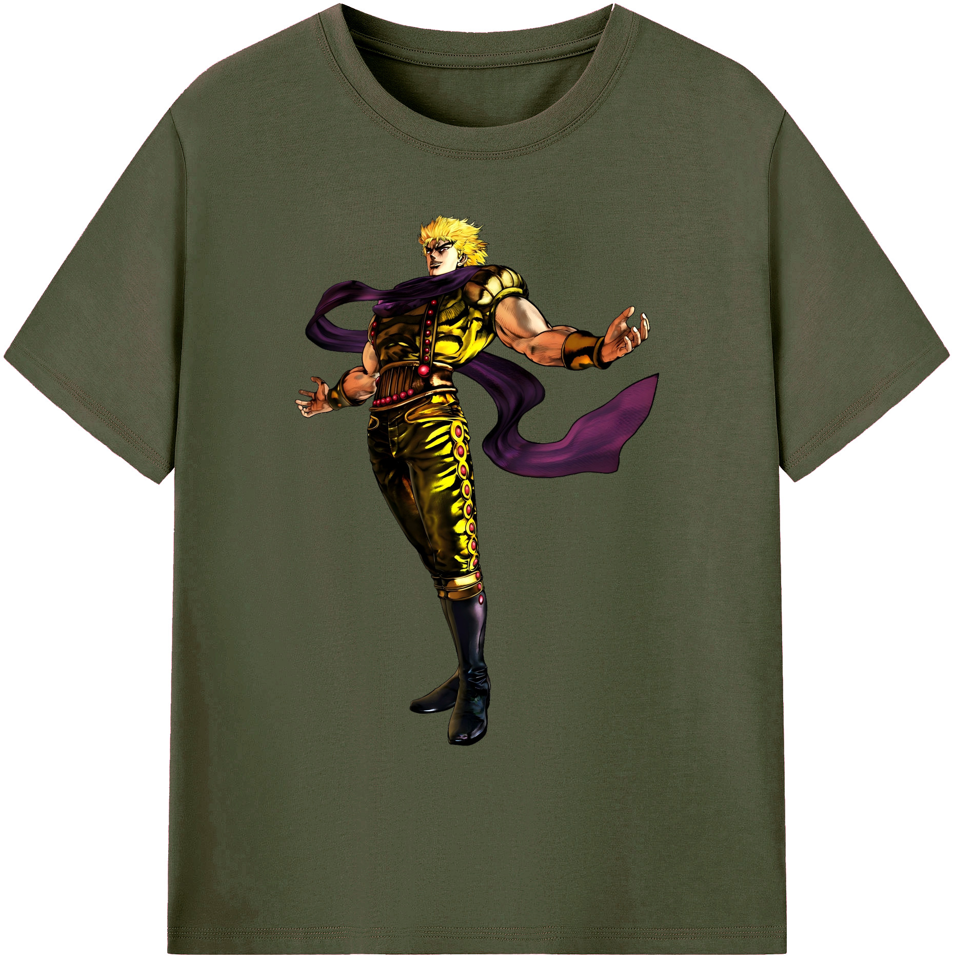 （画像用） ジョジョの奇妙な冒険 ディオ?ブランドー JoJo's Bizarre Adventure Dio Brando 綿100％ メンズ半袖Tシャツ｜肌触りやわらか＆通気性